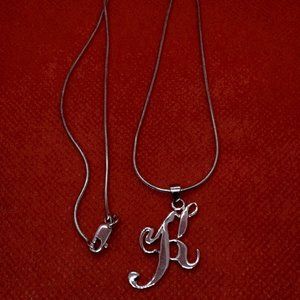 Sterling Silver Initial "K" Necklacr